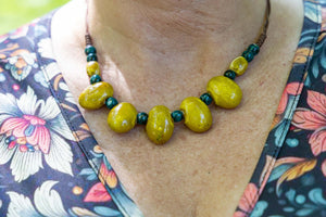 Keramiek ketting handgemaakt- uniek- tribal- urban