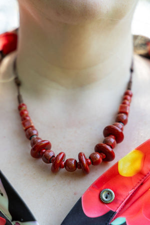 Keramiek ketting handgemaakt- uniek- tribal