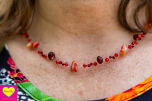 Glas kralen- ketting handgemaakt- uniek- roche
