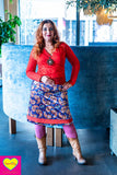 Elvira skirt Velvet- paisley- made by Tantilly Twisted top Tantilly 