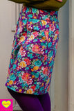 Sherry cotton corduroy skirt - flower garden purple Corduroy skirt Tantilly 