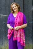 Romy sjaal- handgemaakt en uniek- roze Scarves Tantilly 