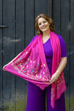 Romy sjaal- handgemaakt en uniek- roze Scarves Tantilly 