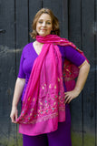 Romy sjaal- handgemaakt en uniek- roze Scarves Tantilly 
