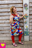 Yara jurk- colorfull Bibi- viscose high summer clothes Tantilly 