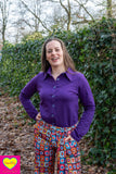 Effen kora lilou shirt -lange mouwen- katoen- paars shirt Tantilly 
