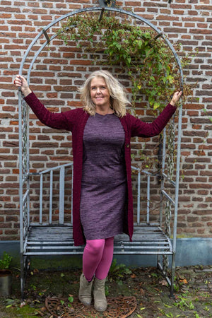 Sporty Dress - aubergine- all year dress long sleeves Tantilly 