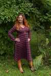 Sofia trumpet dress- purple rain- warm winter fabric - long sleeves Every day dress Tantilly 