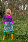 Sherry cotton corduroy skirt - flower garden green Corduroy skirt Tantilly 