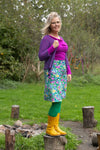 Sherry cotton corduroy skirt - flower garden green Corduroy skirt Tantilly 