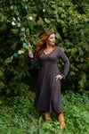 Sofia trumpet dress- seagreen autumn- warm winter fabric - long sleeves Every day dress Tantilly 