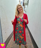 Noa Nova vest- felrood- de ultieme bestseller!-viscose! cardigan Tantilly 