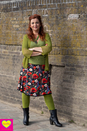 Lalelei rok - klaproos- viscose