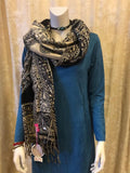 Paisley style- warm winter scarf - black beauty Scarves Tantilly 