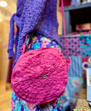 Handmade flower bag - bright pink - made by tantilly from recycle cotton bag Tantilly 