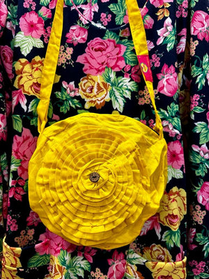 Handmade flower bag - shiny sun- made by tantilly from recycle cotton bag Tantilly 
