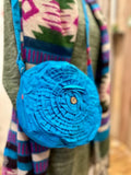 Handmade flower bag - turquoise - made by tantilly from recycle cotton bag Tantilly 