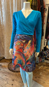 Shelly- warm winter stretch skirt - boho peacock