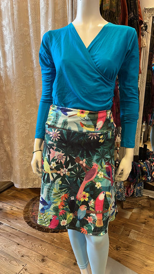 Shelly- warm winter stretch skirt - tucan frangipani skirt Tantilly 