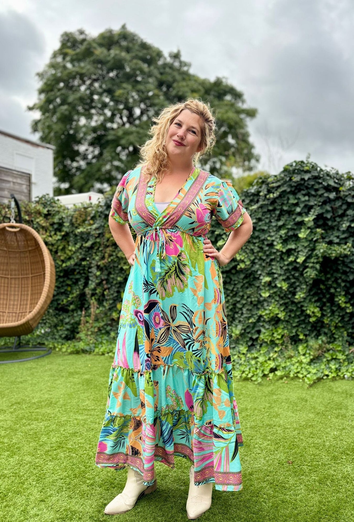 Boho nola silk jurk- gemaakt door Tantilly - pink love