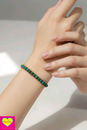 Handmade macrame bracelets - chrysocolla
