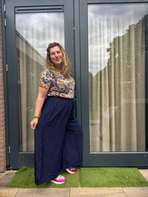 Hadera broek - zomer broek rayon- donkerblauw