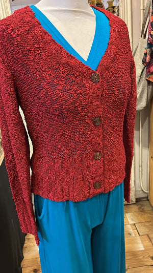 Tantaya kort vest van Tantilly- bordeaux- viscose
