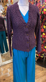 Tantaya kort vest van Tantilly- donkerpaars- viscose cardigan Tantilly 
