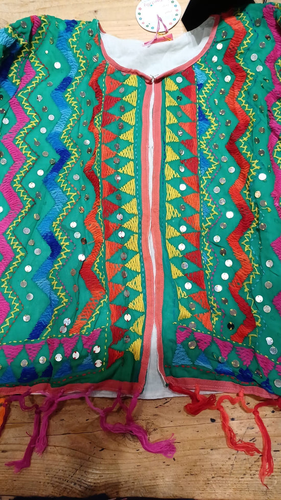 Embroidery boho jacket- inside cotton layer- made by Tantilly - sky blue main image 0
