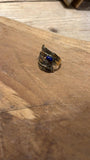 Handgemaakte verstelbare blad ring van messing- boho style jewelry Tantilly Lapis 