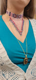 Handgemaakte kralen ketting- boho style- choker verstelbaar- kies je kleur! jewelry Tantilly Roze (2) 