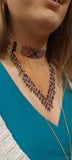 Handgemaakte kralen ketting- boho style- choker verstelbaar- kies je kleur! jewelry Tantilly Perzik (3) 