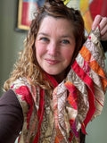Tantilly's zijde stroken sjaal - oranjemix Scarves Tantilly 