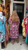 Sofia trumpet jurk - viscose - paarse pracht