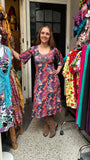 Sofia trumpet jurk - viscose - paarse pracht