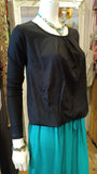 Balloon Top - effen zwart lange mouw- viscose shirt Tantilly 