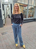 Balloon Top - effen zwart lange mouw- viscose shirt Tantilly 