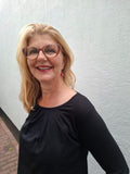 Balloon Top - effen zwart lange mouw- viscose shirt Tantilly 