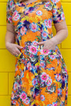 Ava dress- happy print orange summer vibe - made by Tantilly Every day dress Tantilly 