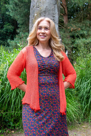 Ikat cardigan - all year vest - coral cardigan Tantilly 