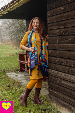 Set aanbieding Suedine jurk, sjaal en legging voor 5 dames totaal!