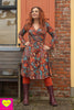 Florencia jurk - lange mouwen - retro galaxy red winter dresses Tantilly 