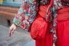 Handmade flower bag - red sun- made by tantilly from recycle cotton bag Tantilly 