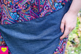 Dubbelzijdige wikkelrok- katoen & corduroy jeans- galaxy rossa Cotton skirt Tantilly 