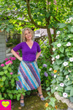 Dubbelzijdige wikkelrok- katoen & jeans- stripes (laatste stuk) Cotton skirt Tantilly 