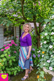 Dubbelzijdige wikkelrok- katoen & jeans- stripes (laatste stuk) Cotton skirt Tantilly 