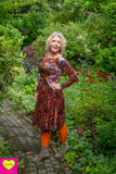 Sophia jurk velvet stretch- najaarsbos Every day dress Tantilly 