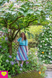 Dubbelzijdige wikkelrok- katoen & jeans- stripes (laatste stuk) Cotton skirt Tantilly 