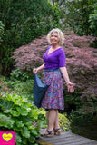 Dubbelzijdige wikkelrok- katoen & corduroy jeans- galaxy rossa Cotton skirt Tantilly 