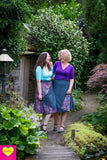 Dubbelzijdige wikkelrok- katoen & corduroy jeans- galaxy rossa Cotton skirt Tantilly 